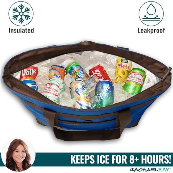 Jumbo Chillout Thermal Tote, Insulated Soft Sided Cooler Bag, Foldable Reusable - Picture 3 of 7